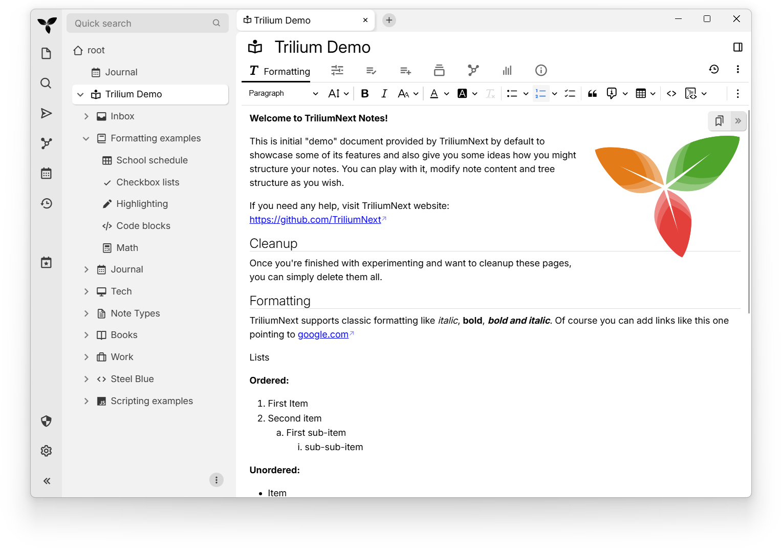 Trilium Screenshot